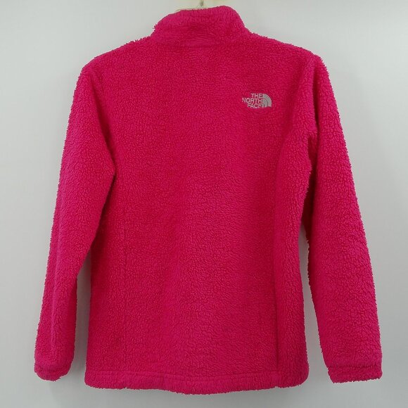 THE NORTH FACE Girl's Pink Fleece Full Zip Jacket L 14 / 16 Front & Back Logo - Picture 5 of 9